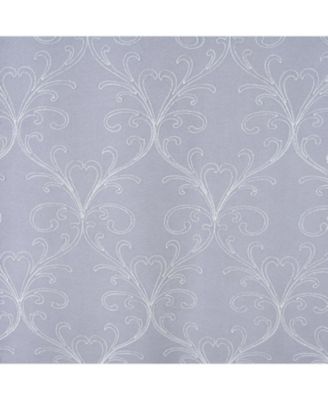 RT Designer Collection Kimber Embroidered Blackout Luxurious Decorative Grommet Curtain Panel 54" x Silver
