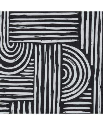 RT Designer Collection Ashton Printed Blackout Luxurious Decorative Grommet Curtain Panel 54" x 84" Black