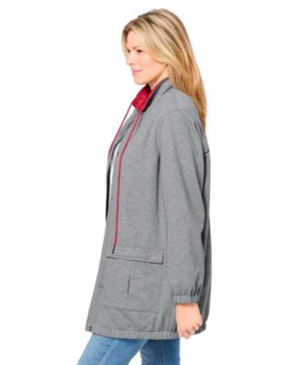 Plus Size Fleece Nylon Reversible Jacket