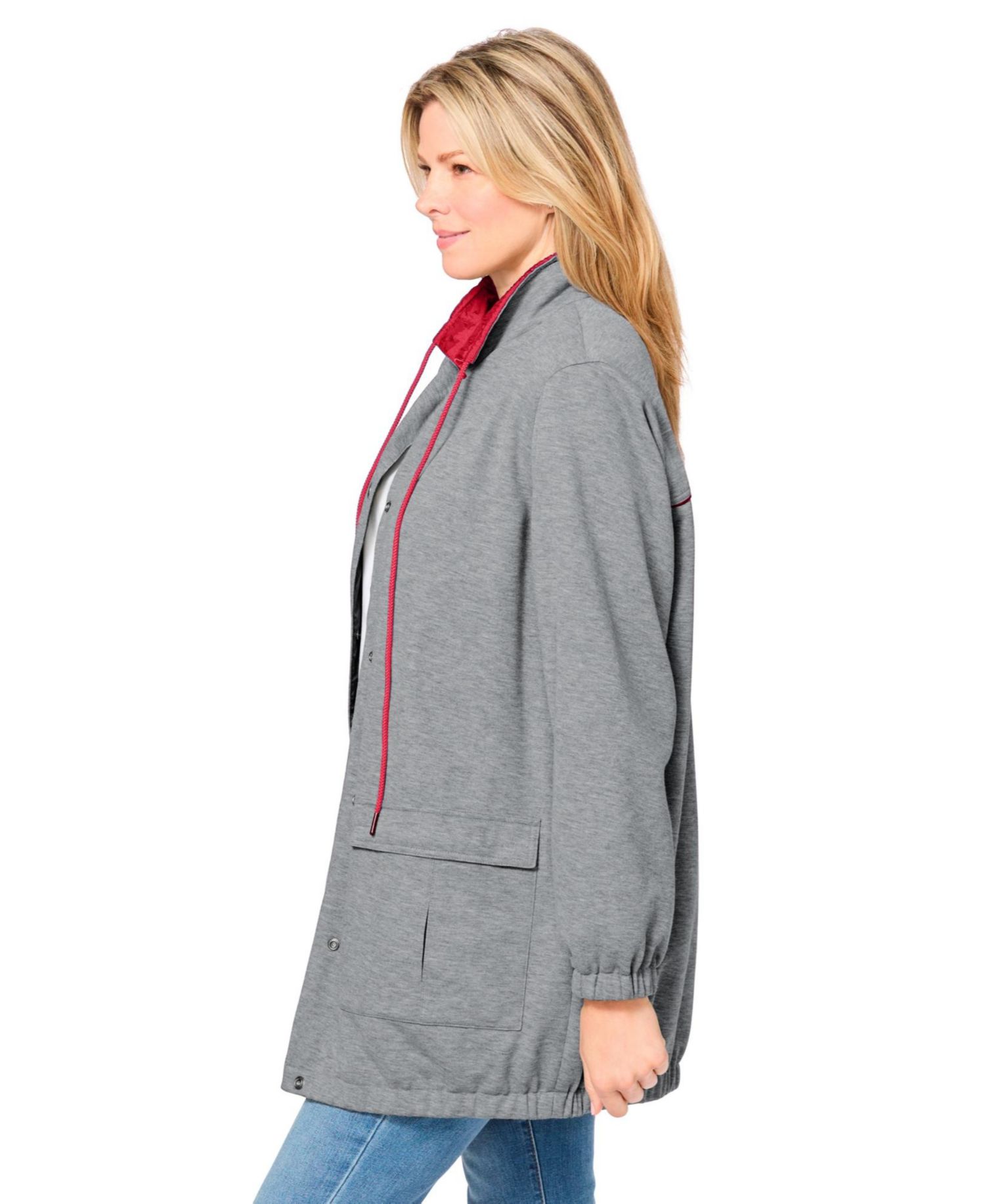 Plus Size Fleece Nylon Reversible Jacket