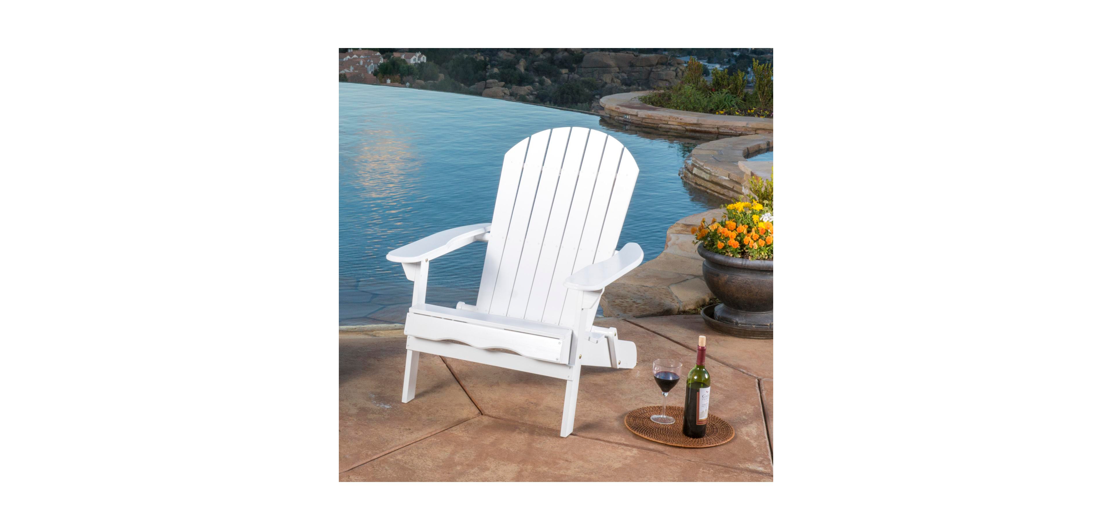 Streamdale Furniture Acacia Wood Folding Adirondack Chair - Rustic Design