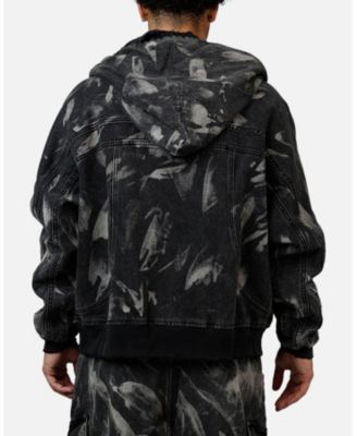 Men's Double Denim Hood Bomb Jacket