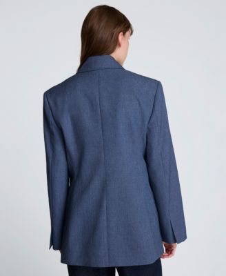 Women's Textured Pinstriped Long-Sleeve Jacket