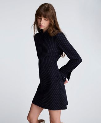 Women's Pinstripe Zip Front Dress