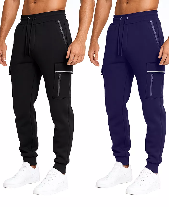 Men's Slim-Fit Tech Fleece Cargo Jogger Pants, 2-Pack - thumbnail 7