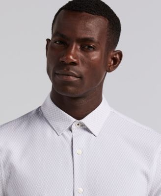 Men's Slim-Fit Diamond Geo-Print Shirt