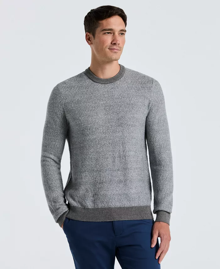 Men's Herringbone Long-Sleeve Crewneck Sweater