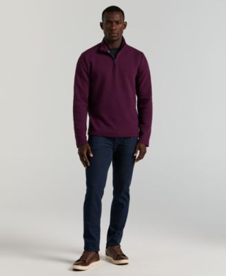 Men's Long-Sleeve Textured Quarter-Zip Sweater