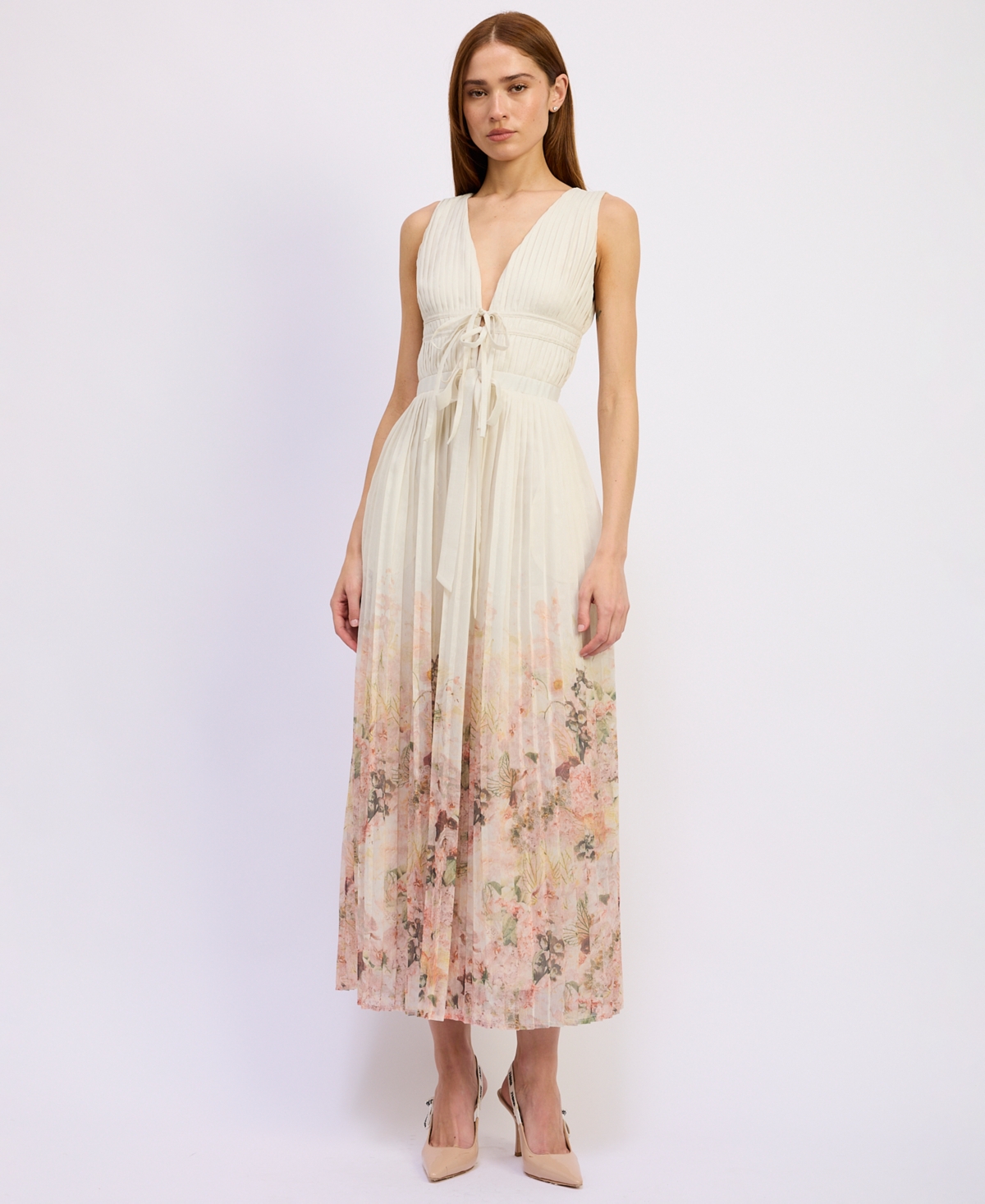 En Saison Women's Charlotte V-Neck Sleeveless A-Line Maxi Dress