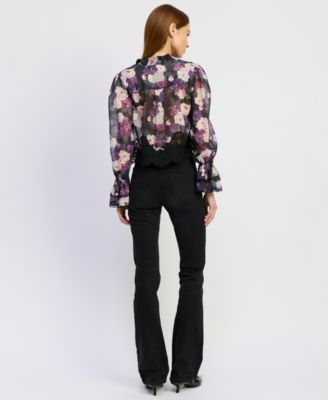 Women's Jasmine V-Neck Long-Sleeve Blouse