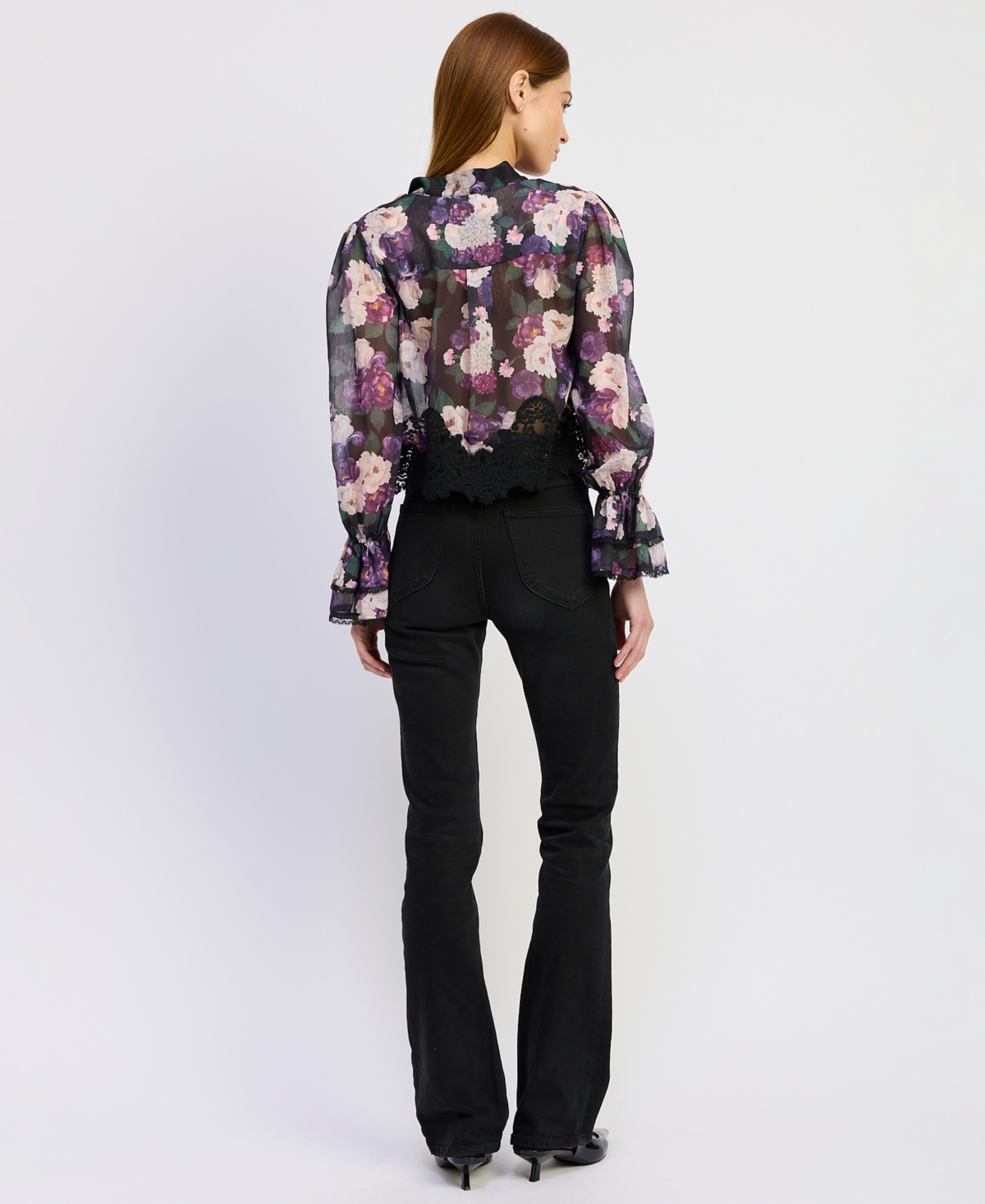 En Saison Women's Jasmine V-neck Long-sleeve Blouse In Multi