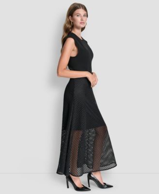 Women's Sleeveless Mix Media Fauchet Dress