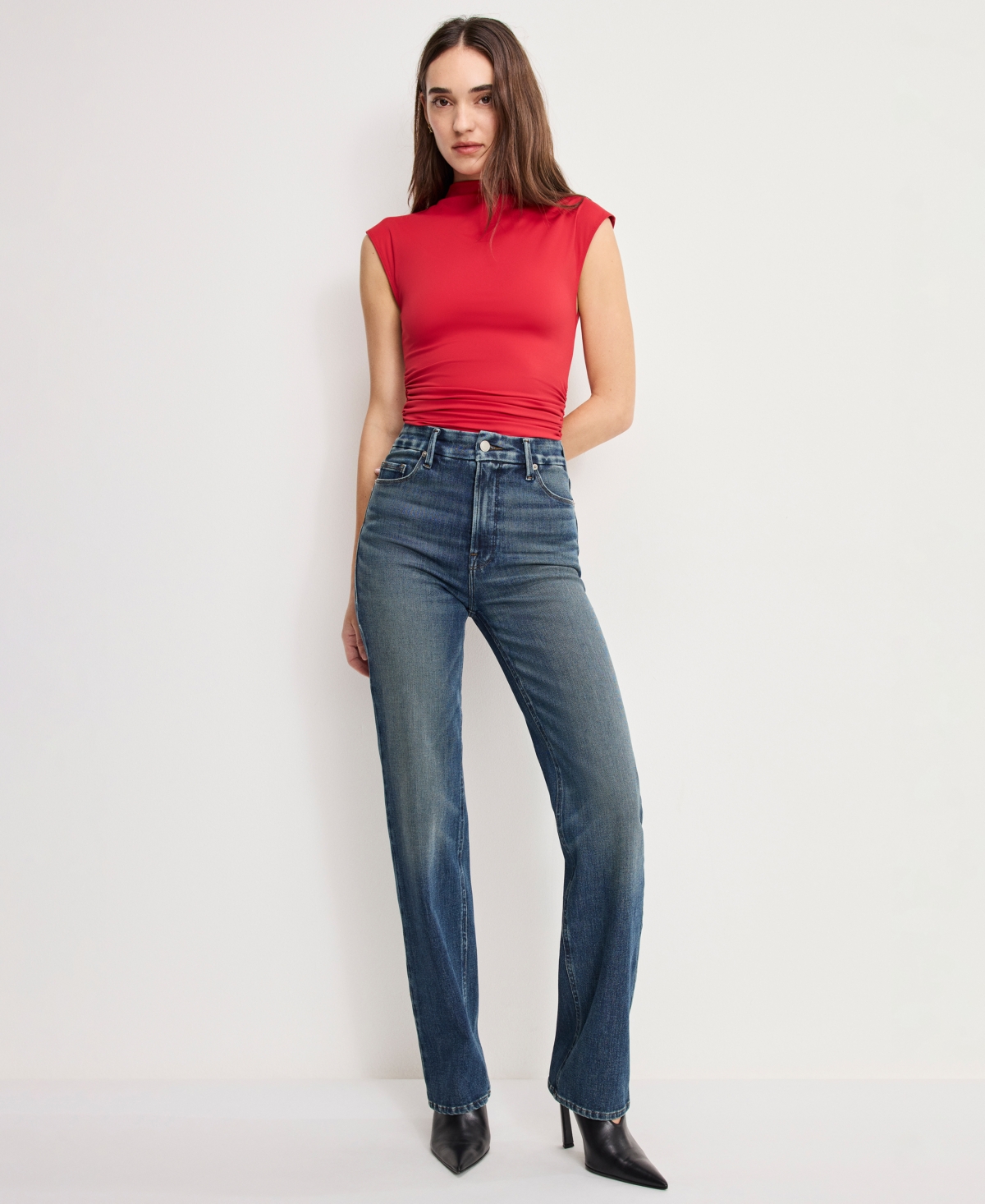 Good American Women's Straight Fit Jeans