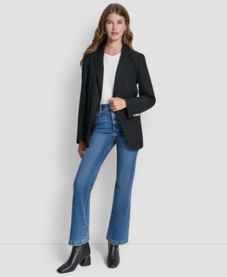 Women's Collared Button Front Blazer