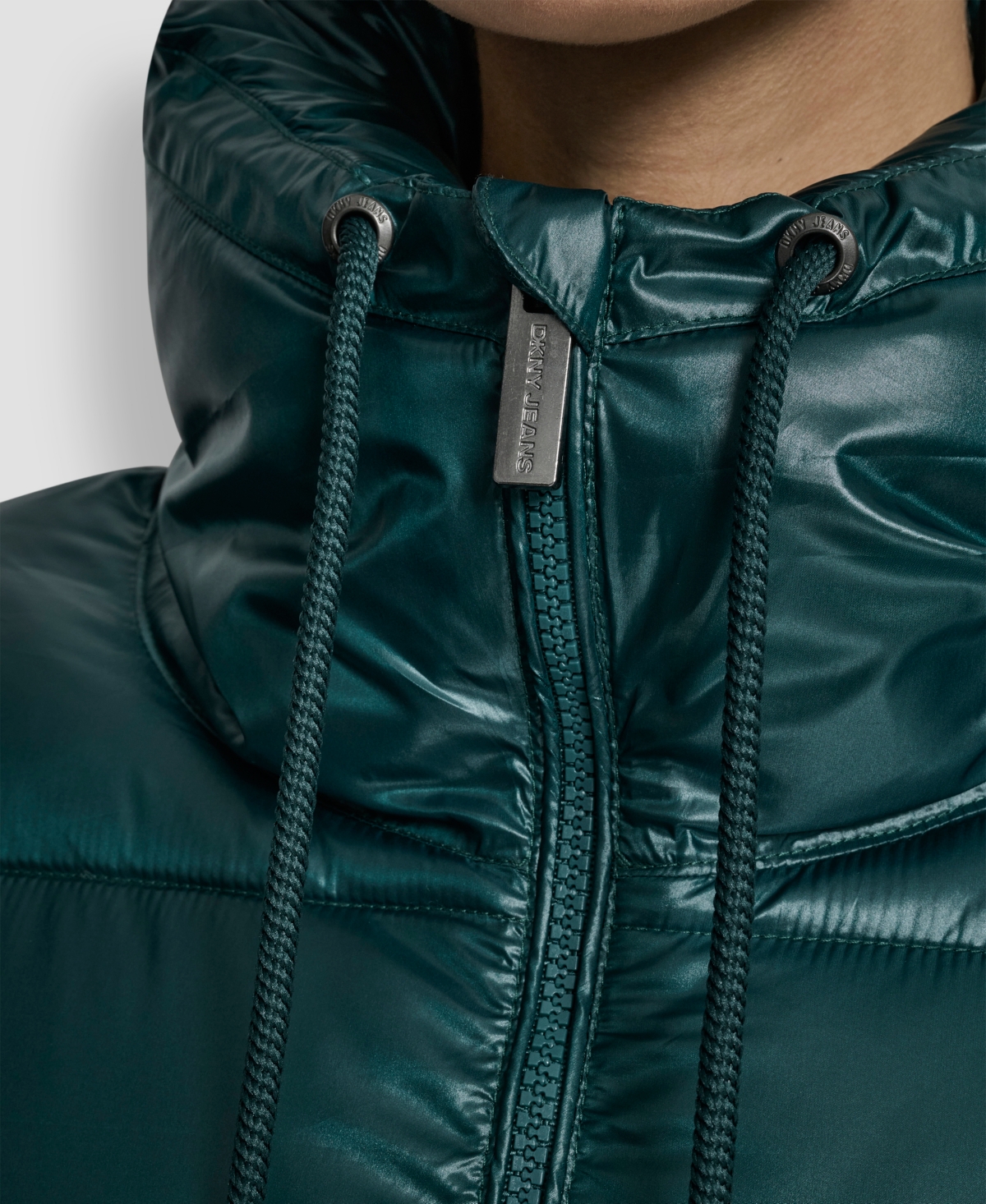 Dkny Jeans Women's Long Sleeve Quilted Puffer Jacket