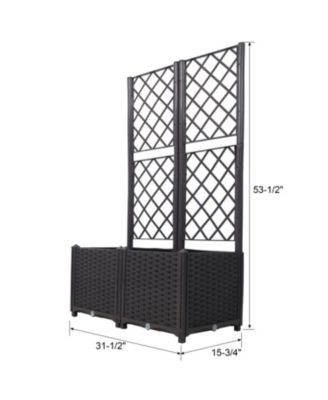  Poly Rattan Raised Bed Trellis with Removable Pots