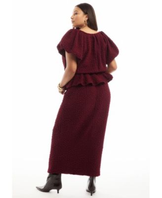 Women's June + Vie Textured Knit Column Midi Skirt