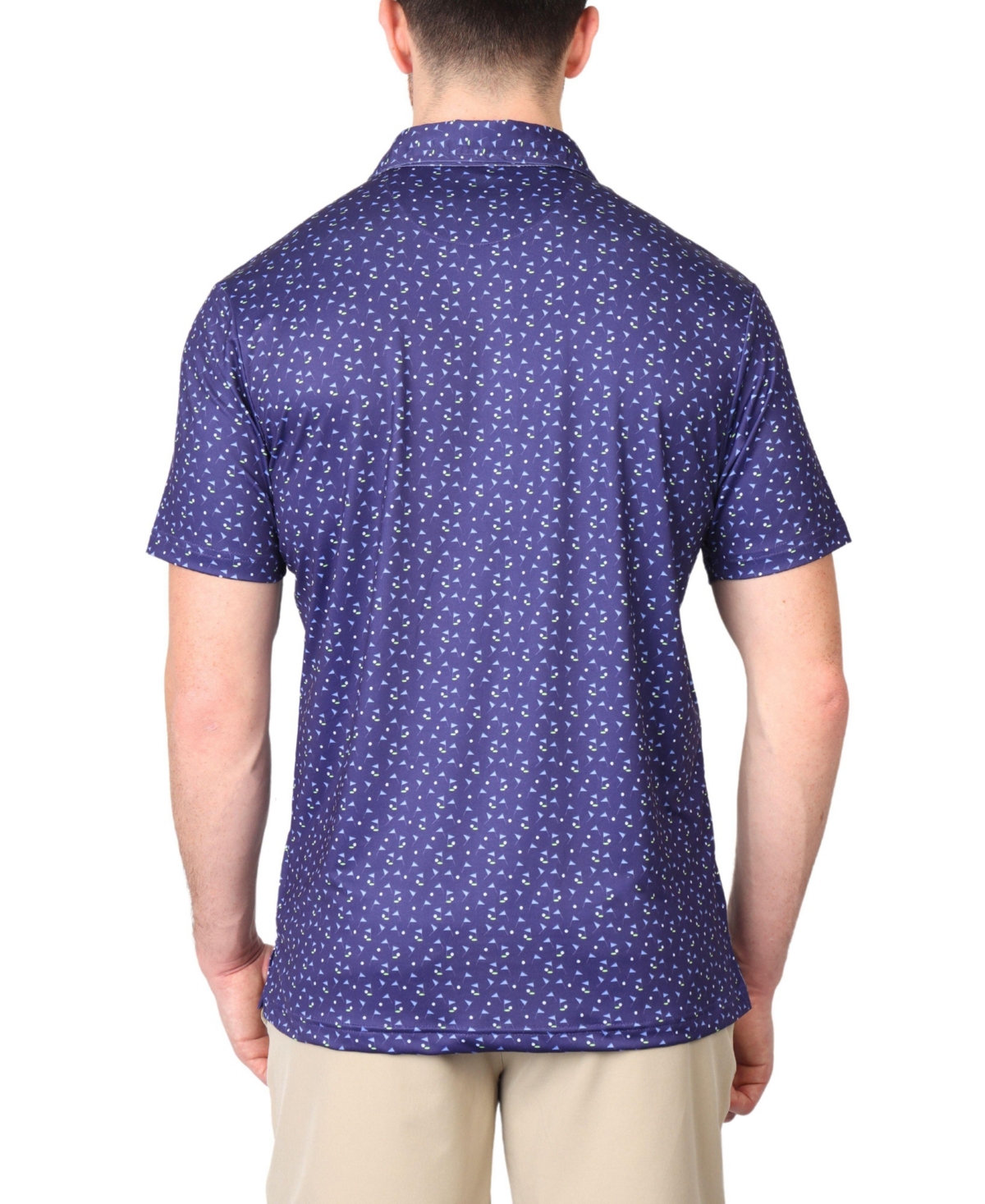 Tailorbyrd Big & Tall Navy Pin Flags Performance Polo