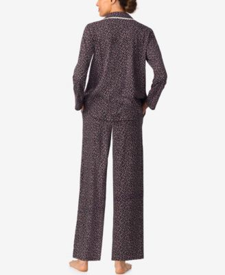 Sleepwear Brushed Cotton Notch Collar Pant PJ Set