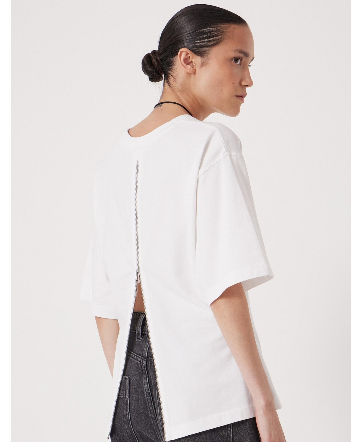 Hush Women's Zip Detail Short Sleeve T-Shirt