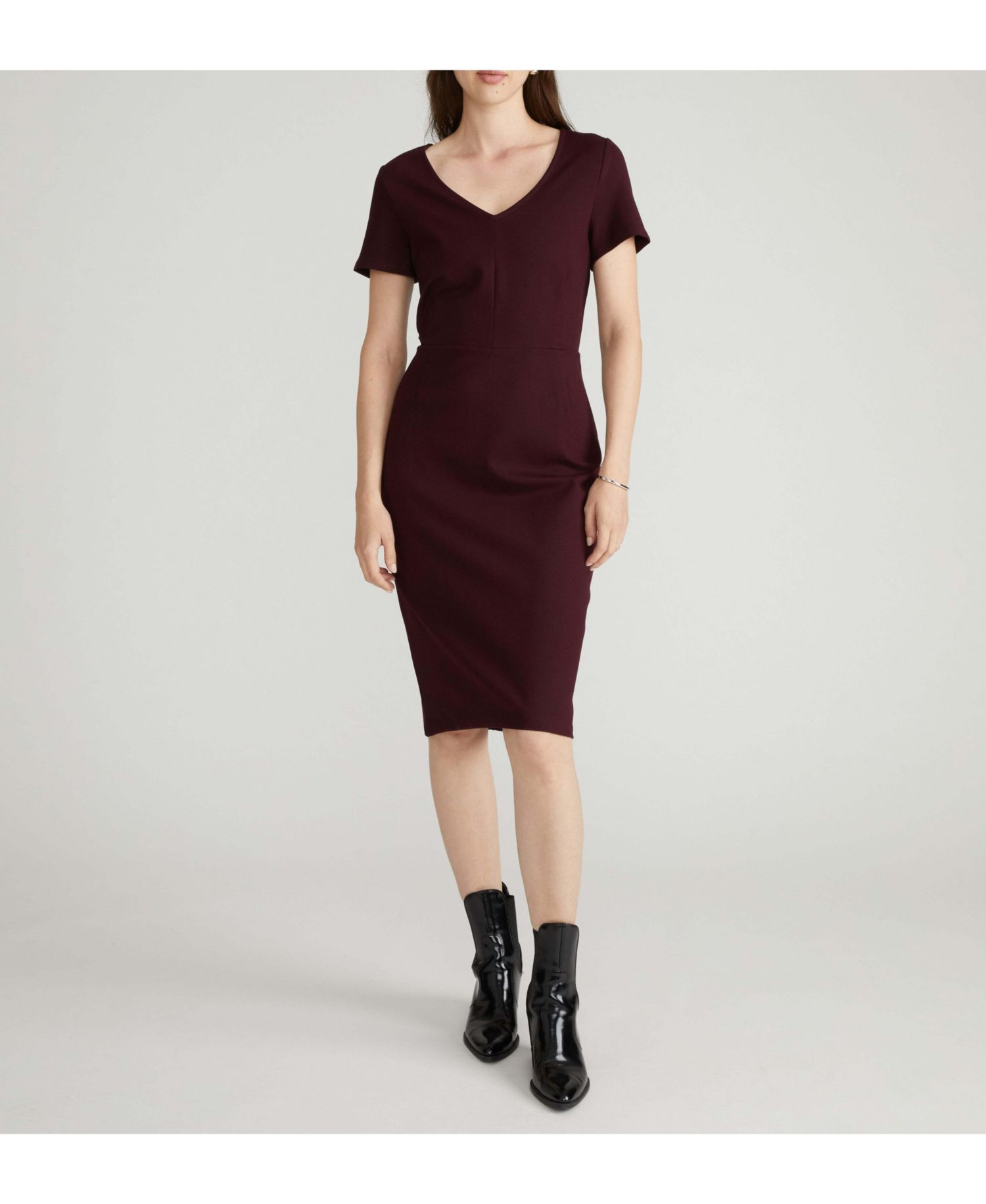 Plus Size Executive V Neck Ponte Dress