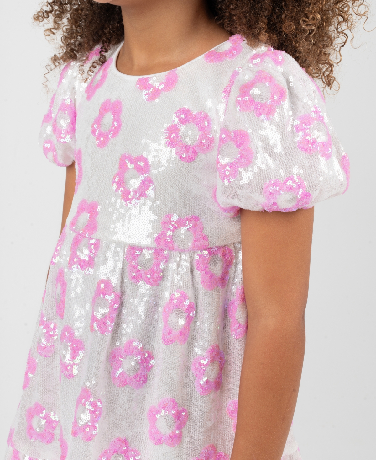 Rare Editions Girls 2T-6X Flower Pattern Short-Sleeve Dress