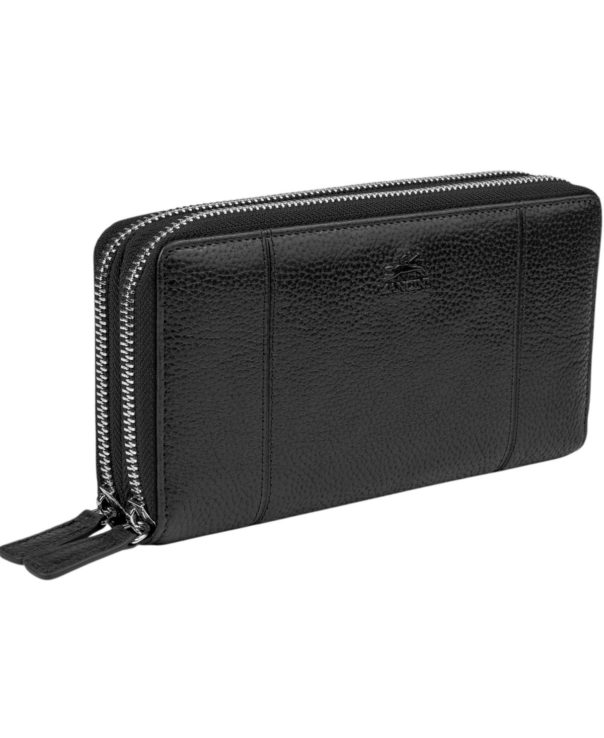 Mancini Fifth Avenue Rfid Secure Double Zipper Wallet