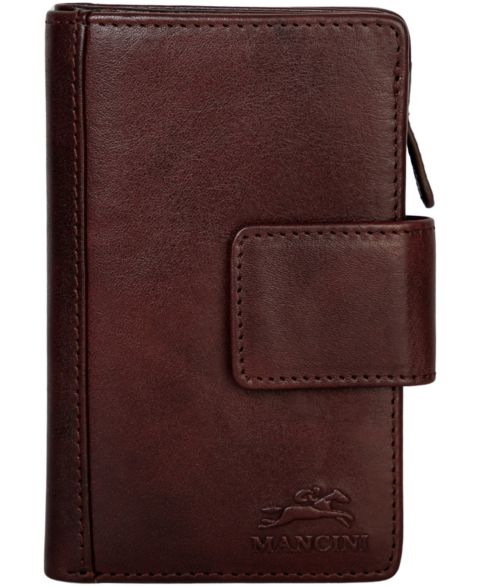 Mancini Pelle D'oro RFID Secure Snap Trifold Wallet