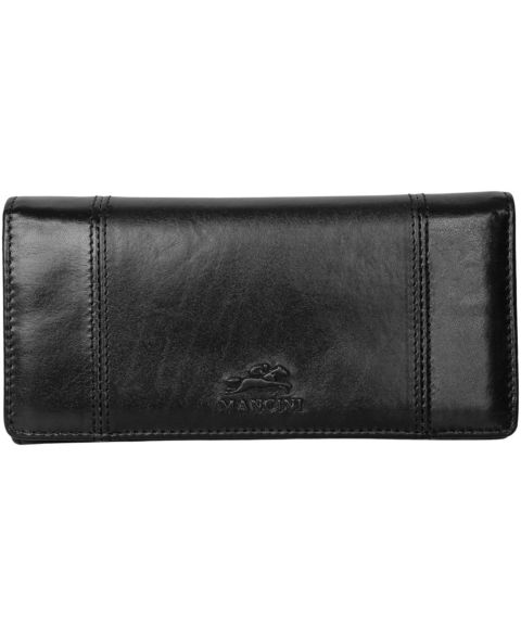 Женский кошелёк Mancini Pelle D'oro RFID Secure Trifold Wallet, цвет: Чёрный