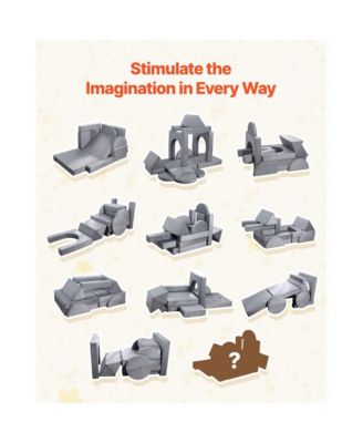 14-Piece Modular Kids Play Couch Sectional with Armrests