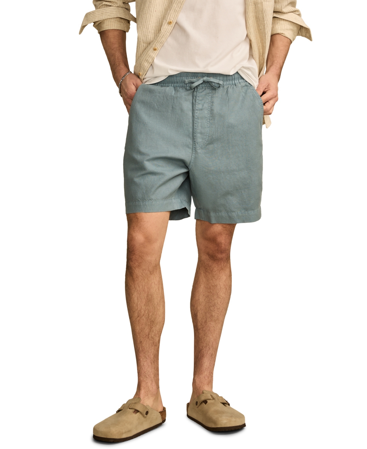 Lucky Brand Men's 7 Inch Linen Pull On Shorts