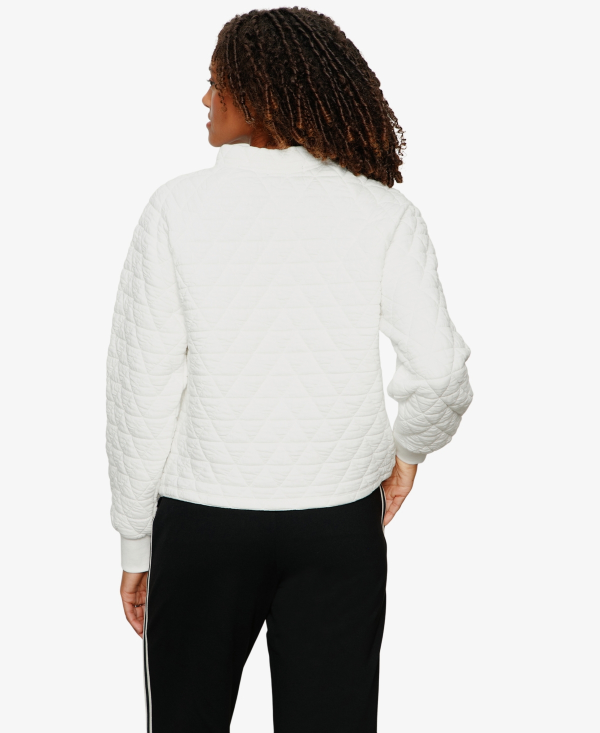 Sanctuary Women's Quilted Button Popover Pull-On Sweatshirt