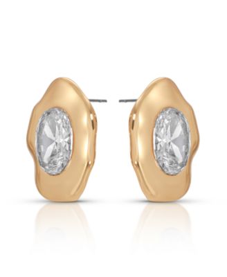 Molten Glow Crystal Stud Earrings
