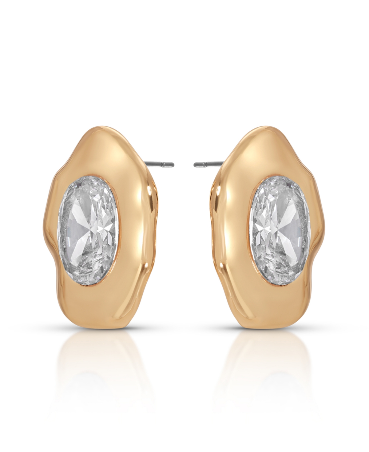 Ettika Molten Glow Crystal Stud Earrings In Gold