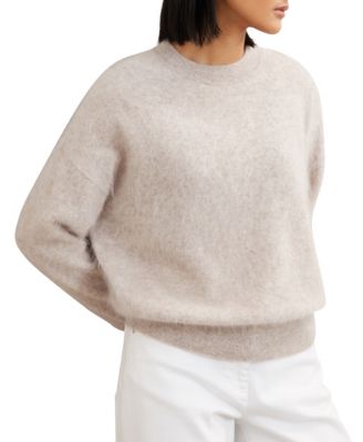 REISS Women's Brushed Cashmere Crew Neck Sweater