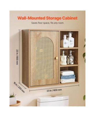 Over Toilet Bathroom Cabinet with Door and Storage Shelves