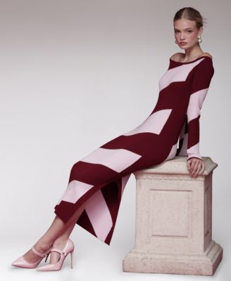 Women's Off-The-Shoulder Midi Sweater Dress