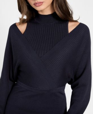 Women's Long-Sleeve Dolman Anita Rib Bodycon Dress