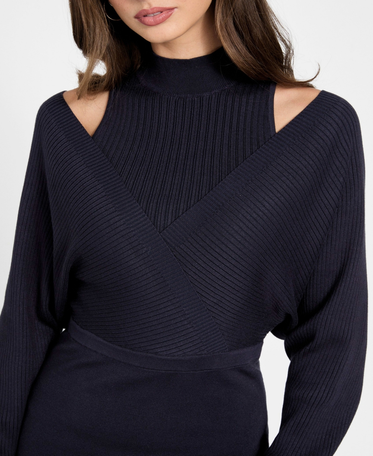 Guess Women's Long-Sleeve Dolman Anita Rib Bodycon Dress