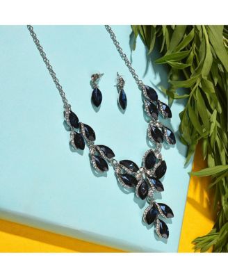 Women's Blue  Stone Drop Jewellery Set