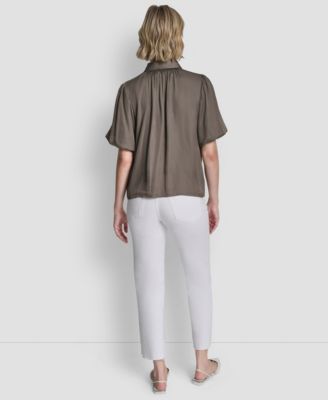 Women's Short-Sleeve Park Satin Top