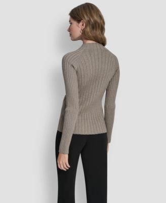 Women's Long-Sleeve Cord Detail Rib Sweater