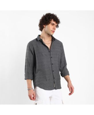 Men's Solid Textured Knit Shirt
