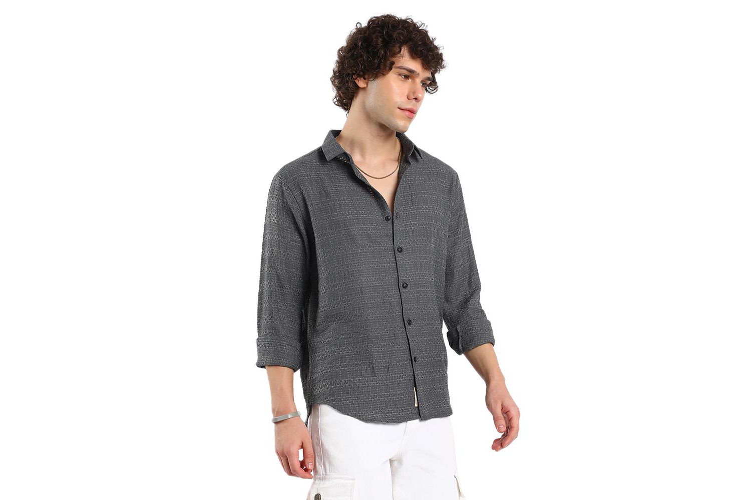 Men's Solid Textured Knit Shirt