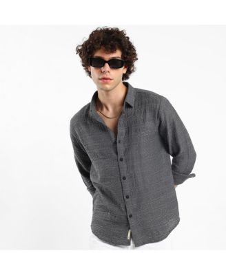Men's Solid Textured Knit Shirt