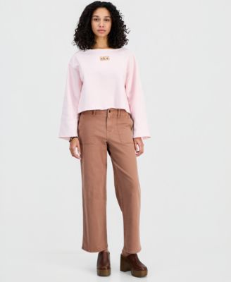 Juniors' Boat-Neck Fleece Sweatshirt