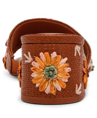 Women's Dolls Embroidered Raffia Block Heel Sandals