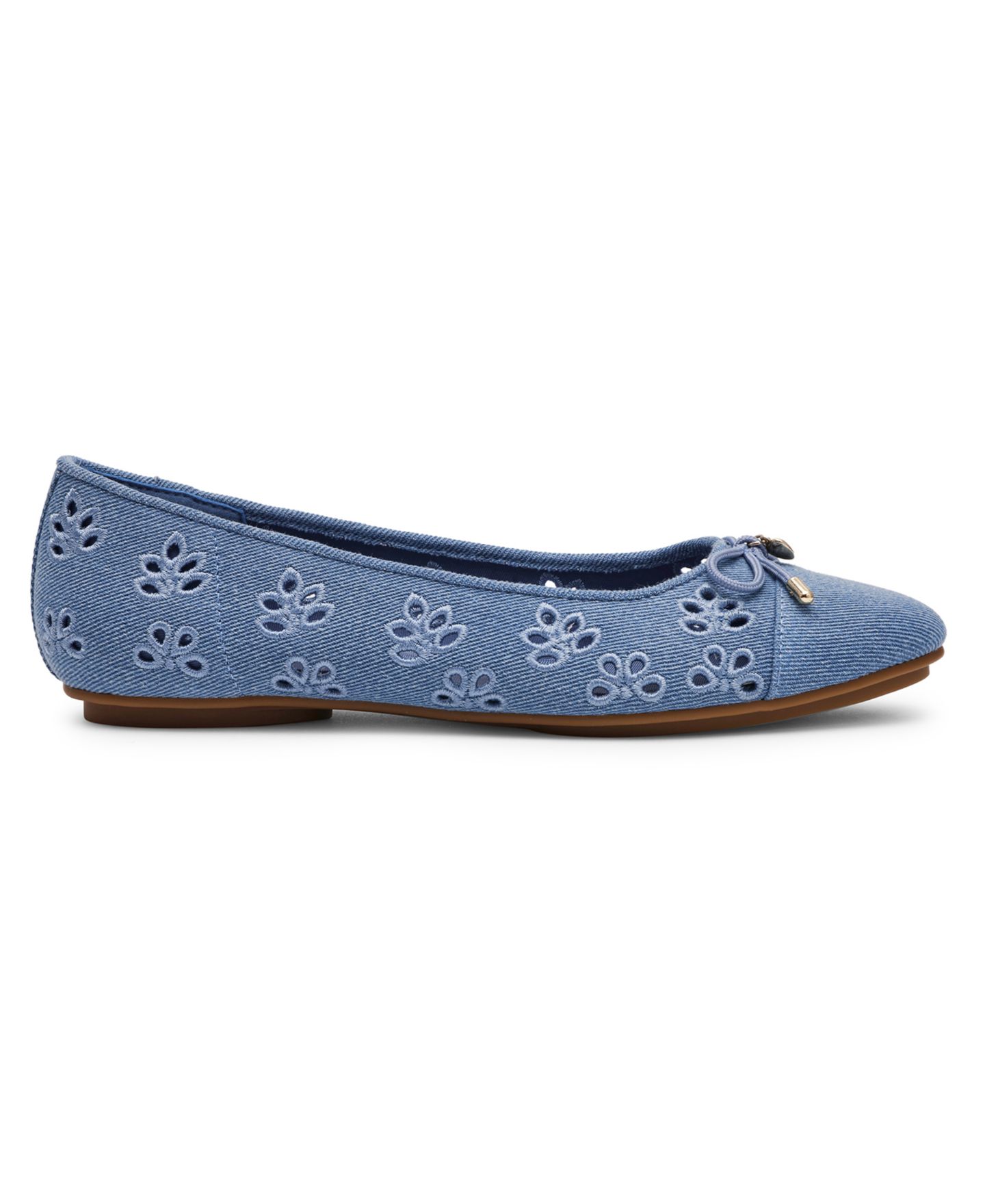Женские балетки Anne Klein Luci с люверсами и мыском-кэпом, цвет: Джинсовый — фото 2