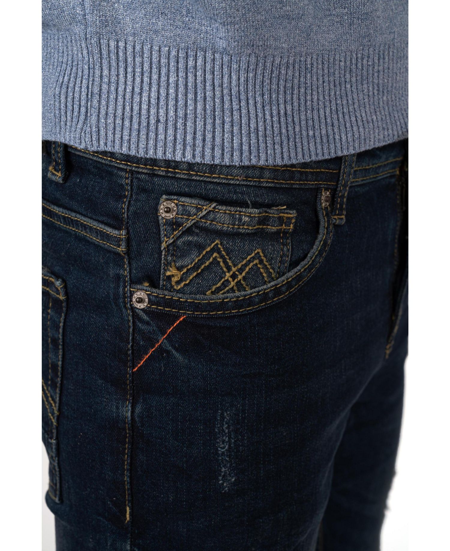 Boy's RawX Distressed Neon Stitch Jeans