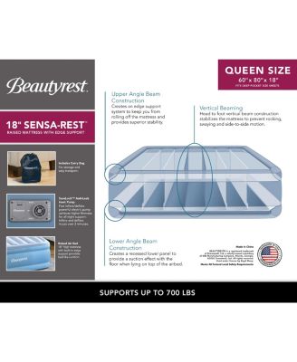 Sensarest 18" Raised Inflatable Air Mattress with Built-In Pump, Queen